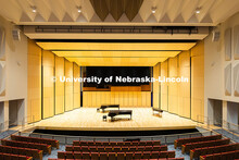 The newly renovated recital hall in Kimball has been fully modernized with updated flooring, seating