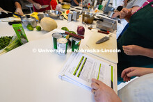 School nutrition professionals in teams of four prepared two recipes each on Wednesday, June 4, the 