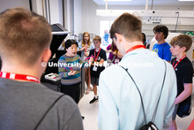 Wen Qian, Associate Professor in the College of Engineering, talks about 3D printing with middle- an