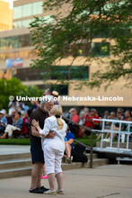 Tom Pappas and Laurel Van Ham share a brief kiss at the end of a ballad sung by Caity Gyorgy during 