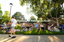 Fans of Jazz in June relax in folding chairs or recline on blankets, and snack on treats brought fro