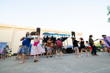 Dancers of all ages gathered in front of the stage at Jazz in June on Tuesday, June 10. On stage is 