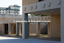 Exterior view of the Westbrook Music Building. June 12, 2025. 