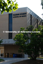 Exterior view of the Westbrook Music Building. June 12, 2025. 