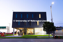 Exterior view of the new Fine and Performing Arts building, home of the Glenn Korff School of Music 