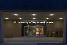 Chains and padlocks keep all but construction crews out of the Westbrook Music Building as it is pre