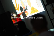 Zahraa Rida speaks to a classroom of immigrants and refugees at the Center for People about healthy 