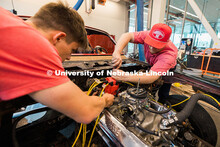 From left: Aydan Shook, mechanical engineering major, and Jace Grunden, agricultural engineering maj