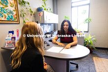 Stephanie Cerrato-Rodriguez speaks with Rose Zaske, a junior studying advertising and public relatio