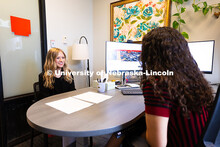 Stephanie Cerrato-Rodriguez speaks with Rose Zaske, a junior studying advertising and public relatio