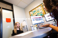 Stephanie Cerrato-Rodriguez speaks with Rose Zaske, a junior studying advertising and public relatio