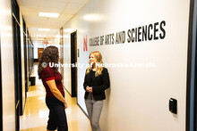 Stephanie Cerrato-Rodriguez speaks with Rose Zaske, a junior studying advertising and public relatio