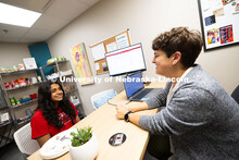 Sara Troupe speaks with Nyssa Fernandez, a sophomore studying Film, Emerging Media Arts and Entrepre