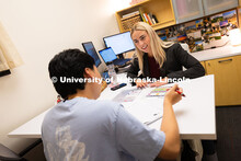 Abigail Zagotta, an academic success coach in the Center for Academic Success and Transition, meets 