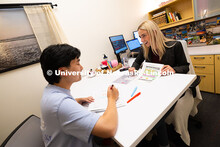 Abigail Zagotta, an academic success coach in the Center for Academic Success and Transition, meets 