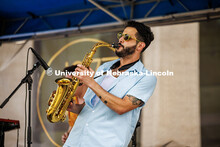 Sam Greenfield, a New York based saxophonist, performs on stage for the last day of Jazz in June for