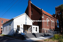Exterior view of the newly remodeled Art Chapel. Art chapel is located on the north side of the F St