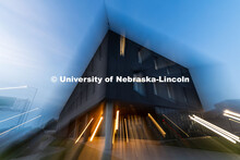 Blurred artistic shot of the exterior view of the newly constructed Fine and Performing Arts buildin