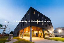Exterior view of the newly constructed Fine and Performing Arts building, new home of the Glenn Korf