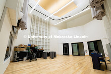 The recording studio and individual recording booths in the new Fine and Performing Arts Building, n