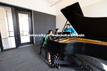 Marcelo Lian works with high school students on a piece by Frederic Chopin during the 2025 Lied Cent