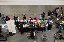 Students gather at the Ward's Science exhibit during the Science Olympiad National Tournament STEM E