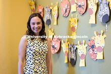 Jenna Finch, Assistant Professor of Psychology, is pictured in the UNL Children's Center. Finch has 