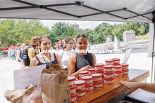 Jayden Conklin (right) picks out ice cream at the Union Plaza during Big Red Welcome Week. August 18