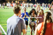 UNL students dance together during Playfair. More than a thousand students gather on the Vine Street