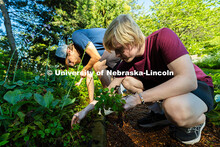 Dakota Sage, a first-year student from Central City studying veterinary science, and Caroly Gomez, a