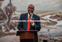 Chancellor Rodney D. Bennett gives opening remarks during Mike Zeleny’s farewell reception in Morr