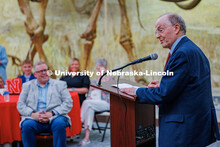 Former chancellor, Harvey Perlman, gives a speech during Vice Chancellor of Business and Finance, Mi