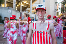 Tom Dey, senior marketing major, poses for a portrait outside Memorial Stadium. Tom is the captain o