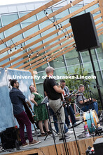 The Bottle Tops perform live music at the Nebraska Bluegrass Concert Series in the plaza at Nebraska