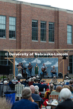 The Bottle Tops perform live music at the Nebraska Bluegrass Concert Series in the plaza at Nebraska