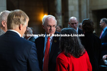 Jeffrey Gold, President of the University of Nebraska System, speaks with guests following the State