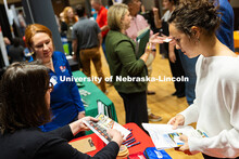 Kylie Westphal, a senior majoring in environmental science, learns about careers with the Corps of E
