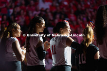 Teraya Sigler dances onto the court as her name is called as part of the starting lineup against the