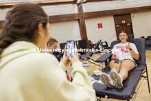 Olivia Burgess, right, sophomore nutritional science and dietetics major, smiles for a photo before 