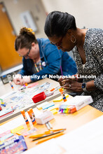 Charlene Maxey-Harris, Professor and Associate Dean for Collections and Faculty affairs, creates a t