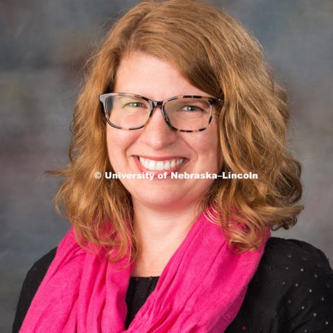 Studio portrait of Angela Palmer-Wackerly, New Faculty Photo Shoot, August 19, 2015. Photo by Greg Nathan, University Communications Photographer.