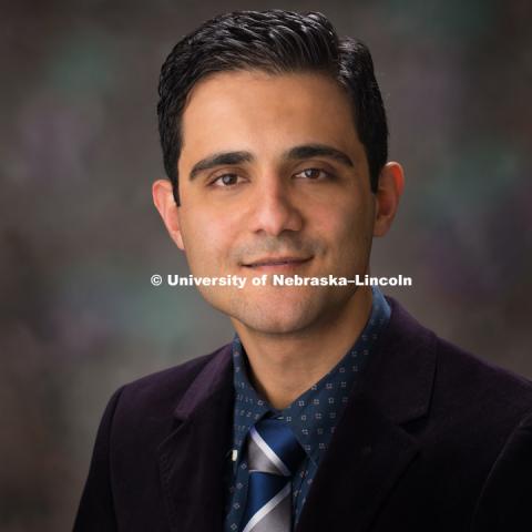 Studio portrait of Mohammed Sadegh Amrollahi, Research Assistant for the Durham School of Architectural Engineering and Construction, March 10, 2016. Photo by Greg Nathan, University Communications Photographer.