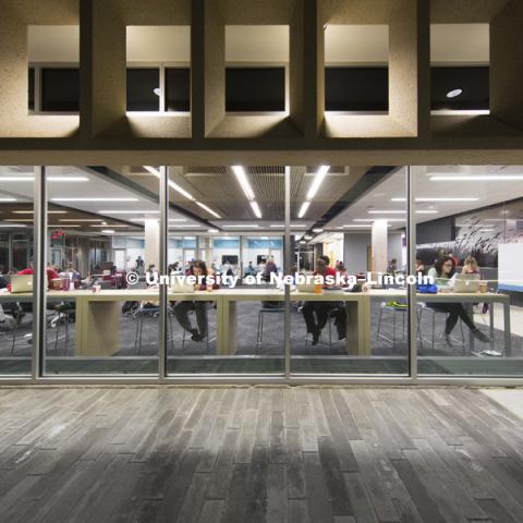 Adele Hall Learning Commons in North Love Library,  April 12, 2016.  Photo by Craig Chandler / University Communications