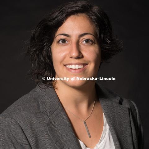 Studio portrait of Catherine De Almeida, Professor, College of Architecture. July 7, 2016. Photo by Greg Nathan, University Communications Photographer.