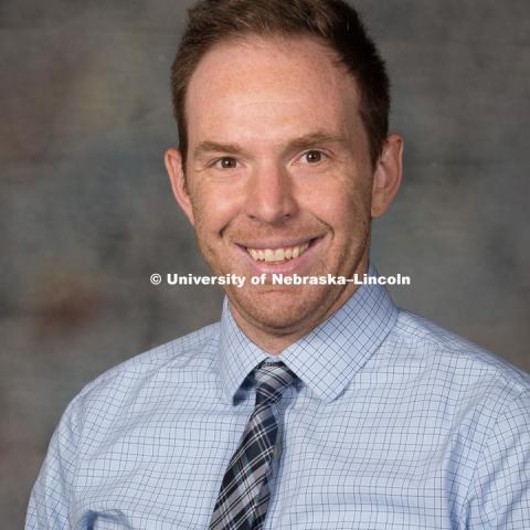 Studio portrait of Max Mueller, Assistant Professor, College of Arts and Sciences. New Faculty Orientation. August 29, 2016. Photo by Greg Nathan, University Communication Photography.