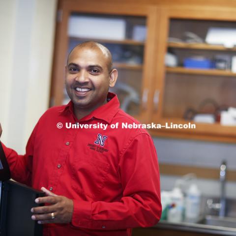 Samodha Fernando is one of 14 University of Nebraska researchers who are part of the Nebraska Food for Health Center created in part by gifts from the Raikes Foundation and the Bill and Melinda Gates Foundation.  September 9, 2016. Photo by Craig Chandler / University Communication.