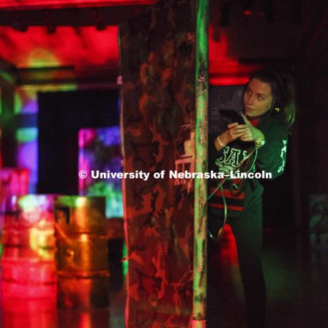 Union Take Over. Campus nightlife used the second floor of the Nebraska Union for laser tag, mini-glow golf and a photo booth. February 2, 2017.  Photo by James Wooldridge for University Communication.