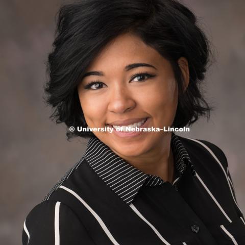 Studio portrait of Ruth Oliver, Marketing and Communication Specialist for Graduate Studies. March 28, 2017. Photo by Greg Nathan, University Communication Photography.