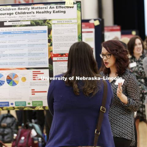 The first day of the Spring Research Fair features undergraduate student research. April 4, 2017. Photo by Craig Chandler / University Communication.