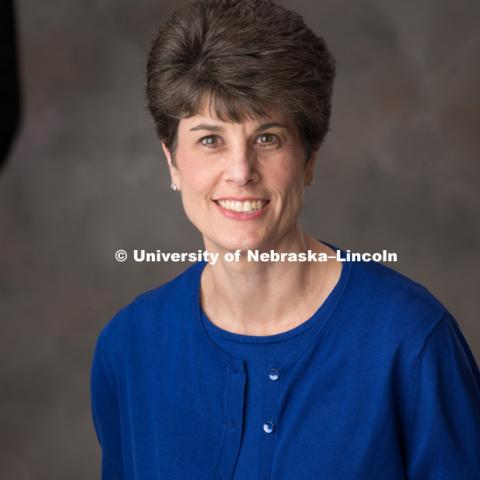 Studio portrait of Debra Augustyn, Assistant Director, Office of Scholarships and Financial Aid. May 10, 2017. Photo by Greg Nathan, University Communication Photography.